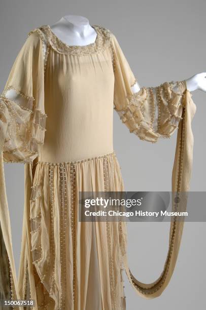 Wedding dress, 1924 . Silk crepe, lace, lame, pearls, net by Jeanne Lanvin.