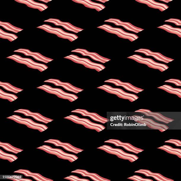 bacon strips seamless pattern - bacon background stock illustrations