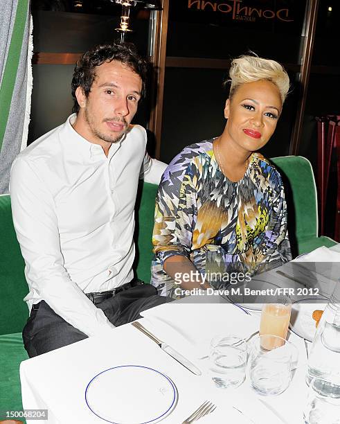 Adam Gouraguine and Emeli Sande attends as Naomi Campbell hosts an Olympic Celebration Dinner in partnership with Fashion For Relief, Interview...