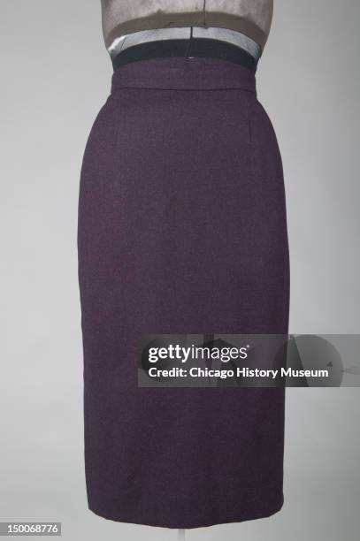 Tunic suit, Pagoda, 1955 . Wool, silk taffeta by Charles James; worn by Mrs Albert H Newman, nee Muriel Kallis. Known as the 'Pagoda,' James ranked...