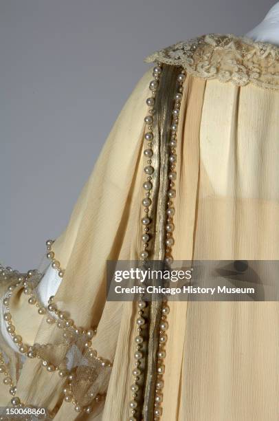 Wedding dress, 1924 . Silk crepe, lace, lame, pearls, net by Jeanne Lanvin.