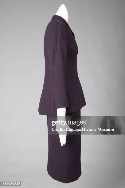 Tunic suit, Pagoda, 1955 . Wool, silk taffeta by Charles James; worn by Mrs Albert H Newman, nee Muriel Kallis. Known as the 'Pagoda,' James ranked...