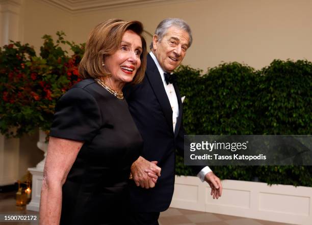 Rep. Nancy Pelosi and her husband Paul Pelosi arrive at the White House on June 22, 2023 in Washington, DC. President Joe Biden and first lady Jill...