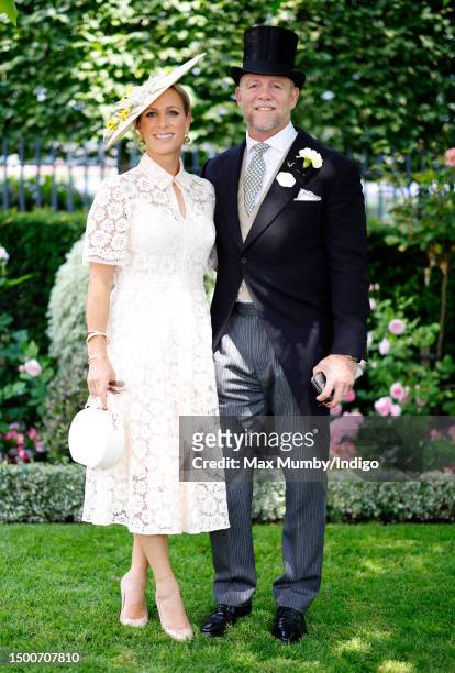 Zara Tindall and Mike Tindall attend day 3 'Ladies Day' of Royal Ascot 2023 at Ascot Racecourse on June 22, 2023 in Ascot, England.