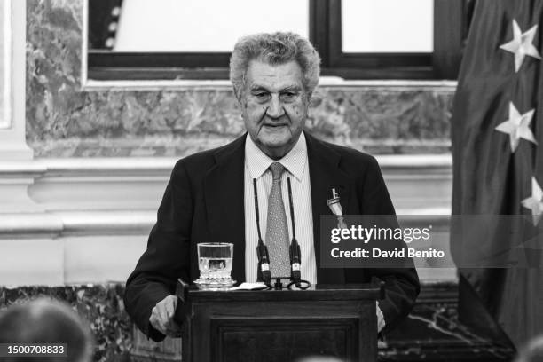 Jesus Posada attends the delivery of the 'Medallas del Congreso' by King Felipe of Spain to the former presidents of the Chamber at the Palacio de...