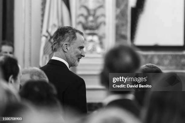 King Felipe Of Spain attends the delivery of the 'Medallas del Congreso' by King Felipe of Spain to the former presidents of the Chamber at the...