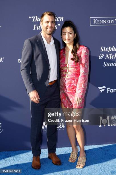 Chris Taylor and Mary Taylor attend the Los Angeles Dodgers Foundation's 2023 Blue Diamond Gala at Dodger Stadium on June 22, 2023 in Los Angeles,...