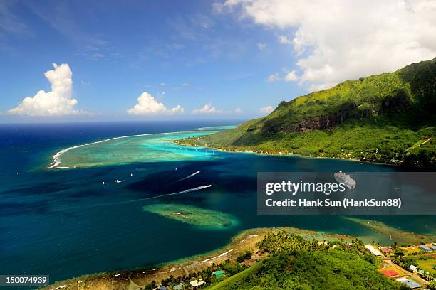 tahiti moorea ocean - moorea stock pictures, royalty-free photos & images