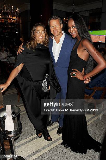 Zaha Hadid, Vladislav Doronin and Naomi Campbell attend as Naomi Campbell hosts an Olympic Celebration Dinner in partnership with Fashion For Relief,...