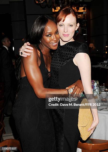 Naomi Campbell and Karen Elson attend as Naomi Campbell hosts an Olympic Celebration Dinner in partnership with Fashion For Relief, Interview...