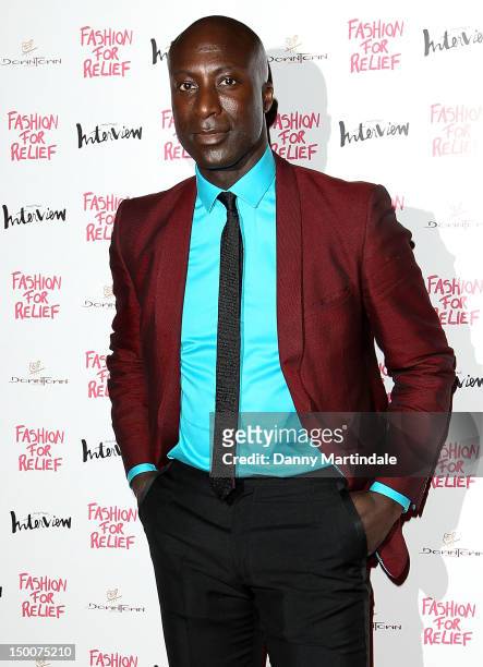 Designer Ozwald Boateng attends an olympic celebration dinner hosted by Naomi Campbell in partnership with Fashion For Relief at LondonÕs Downtown...