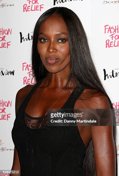 Naomi Campbell attend an olympic celebration dinner hosted by herself in partnership with Fashion For Relief at LondonÕs Downtown Mayfair, on August...