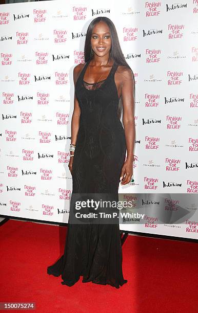 Naomi Campbell attends Fashion for Relief a Charity Dinner hosted by the model at Downtown Mayfair on August 9, 2012 in London, England.