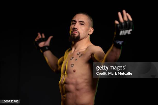 Robert Whittaker poses during a UFC 290 media opportunity with Robert Whittaker on June 23, 2023 in Sydney, Australia.