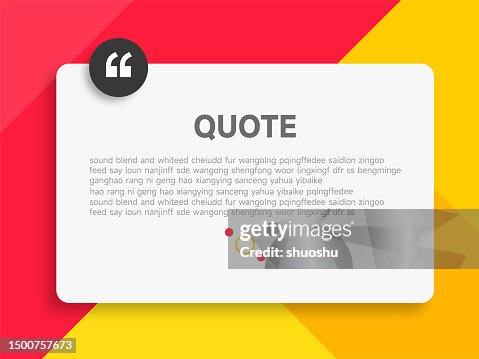 Quote Bubble Comment Note Frame Material Flat Design Color Template ...