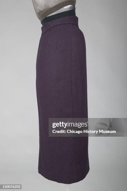 Tunic suit, Pagoda, 1955 . Wool, silk taffeta by Charles James; worn by Mrs Albert H Newman, nee Muriel Kallis. Known as the 'Pagoda,' James ranked...