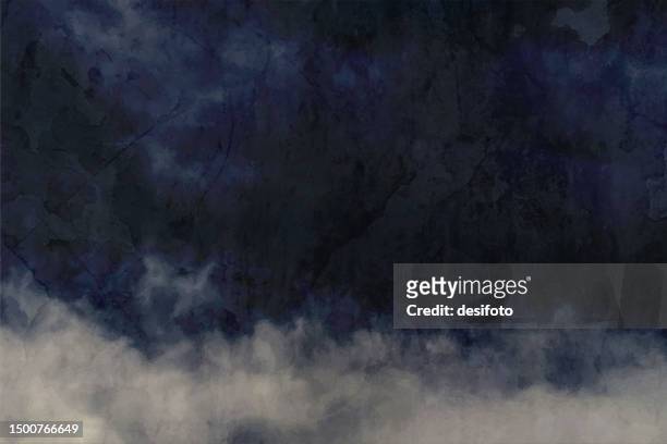 dark grey coloured cloudy textured blank empty horizontal wall like vector background as shaded dark clouds or overcast sky or fog or haze - fog 幅插畫檔、美工圖案、卡通及圖標