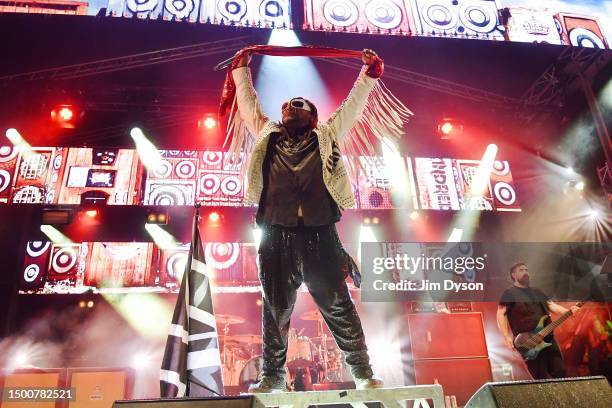 Benji Webbe of Skindred performs on the Truth stage during day 2 of Glastonbury Festival 2023 at Worthy Farm, Pilton on June 22, 2023 in Glastonbury,...