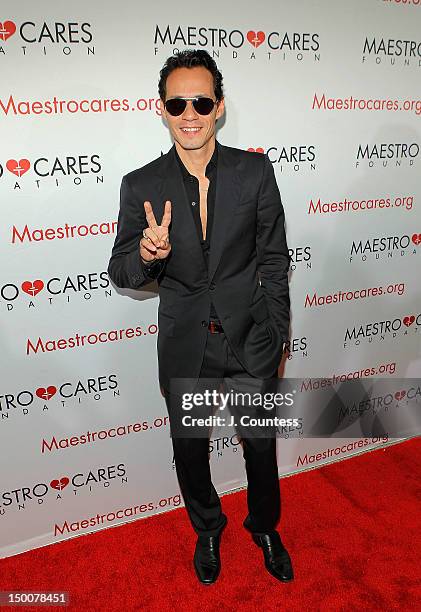 Singer Marc Anthony attends the Maestro Cares Foundation Benefit at El Museo Del Barrio on August 9, 2012 in New York City.