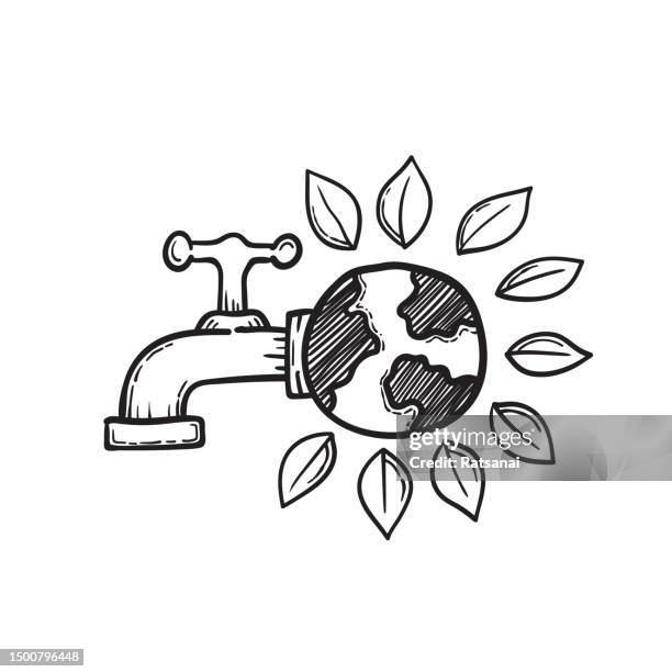 save water save earth - save planet stock illustrations