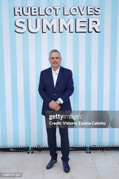 Hublot CEO, Ricardo Guadalupe attends the launch of the new Big Bang Unico Azur by Hublot at Hotel Cap-Estel on June 22, 2023 in Èze, France.