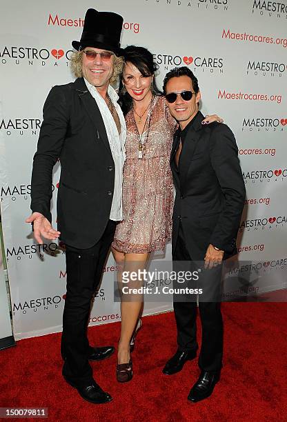 Big Kenny, Christiev Alphin and singer Marc Anthony attend the Maestro Cares Foundation Benefit at El Museo Del Barrio on August 9, 2012 in New York...