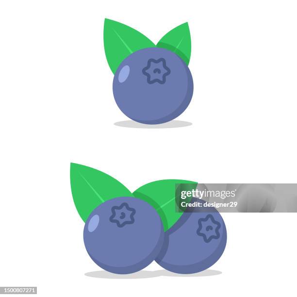 blueberry icon vector design on white background. - blue berry stock illustrations