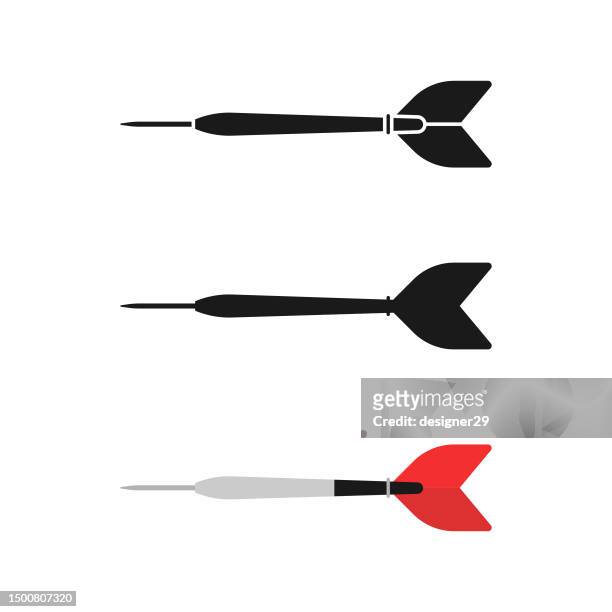 darts icon vector design on white background. - dart stock illustrations