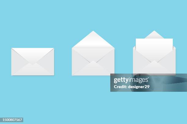 stockillustraties, clipart, cartoons en iconen met realistic envelope set vector design on color background. - envelop
