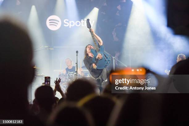 Dave Grohl of Foo Fighters of performs on stage during an evening of music hosted by Spotify with star-studded performances with Foo Fighters, A$AP...