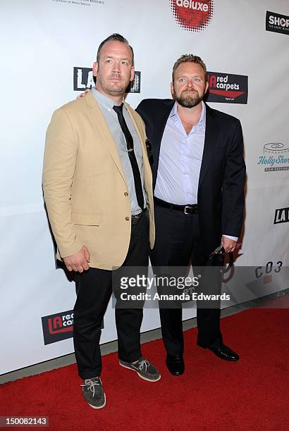 Producer Zachary Guerra and director Joe Carnahan arrive at the 8th Annual HollyShorts Film Festival Opening Night Celebration at Grauman's Chinese...