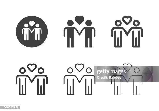 male couples icons - multi series - groomsmen stock illustrations