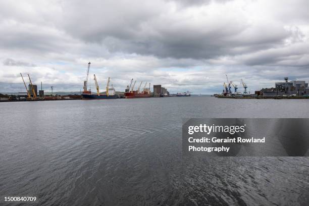 belfast docks & port area - belfast crane stock pictures, royalty-free photos & images