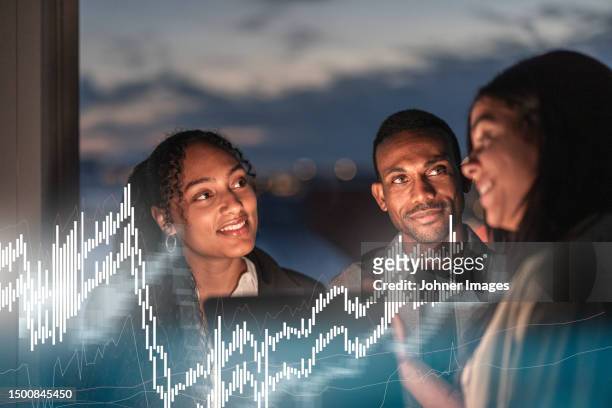 business people looking at growth chart - etf stock pictures, royalty-free photos & images