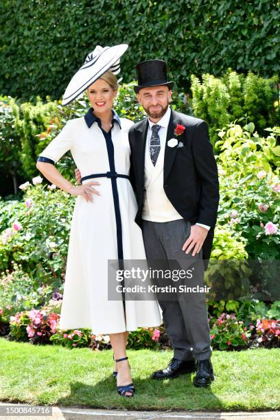 Charlotte Hawkins and Mark Heyes attend day four of Royal Ascot 2023 at Ascot Racecourse on June 23, 2023 in Ascot, England.