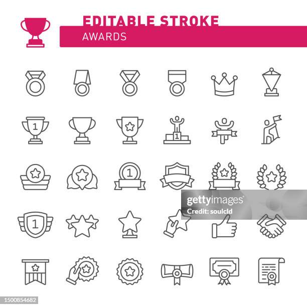 stockillustraties, clipart, cartoons en iconen met awards icons - kampioenschap