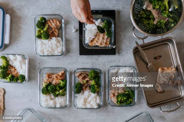 person doing healthy meal prep at home - meal planning stock pictures, royalty-free photos & images