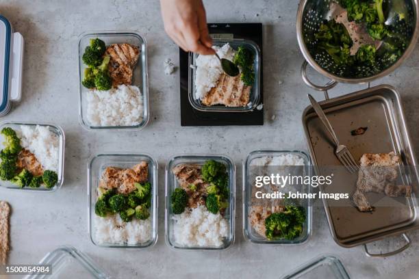 person doing healthy meal prep at home - preparing food stock pictures, royalty-free photos & images