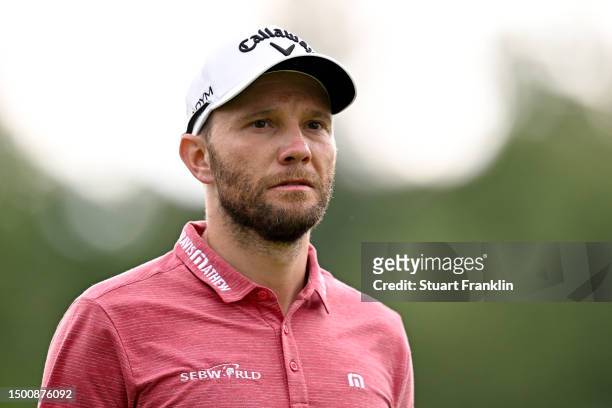 Maximilian Kieffer of Germany looks on during Day Two of the BMW International Open at Golfclub Munchen Eichenried on June 23, 2023 in Germany.