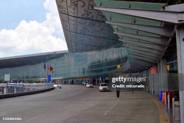 kolkata international airport, main terminal, kolkata, india - kolkata airport stock pictures, royalty-free photos & images