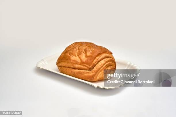 pain au chocolat, chocolate pain - croissant white background stock-fotos und bilder