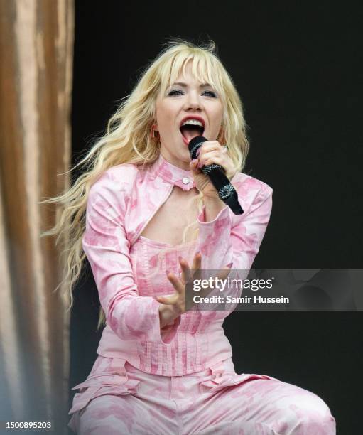 Carly Rae Jepsen performs at Day 3 of Glastonbury Festival 2023 on June 23, 2023 in Somerset, United Kingdom.