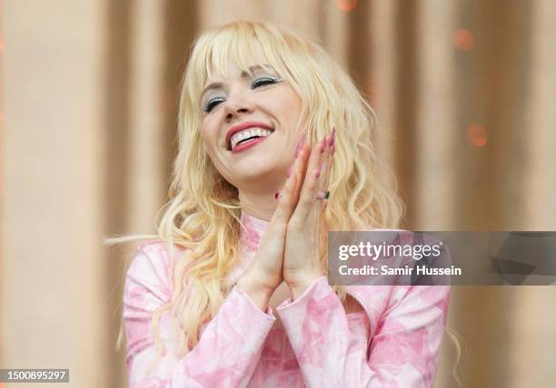 Carly Rae Jepsen performs at Day 3 of Glastonbury Festival 2023 on June 23, 2023 in Somerset, United Kingdom.