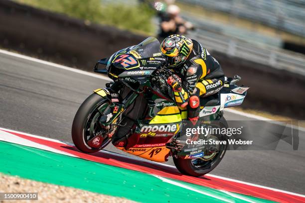 Marco Bezzecchi of Italy and Mooney VR46 Racing Team rides during the practice of the MotoGP Motul TT Assen at TT Circuit Assen on June 23, 2023 in...