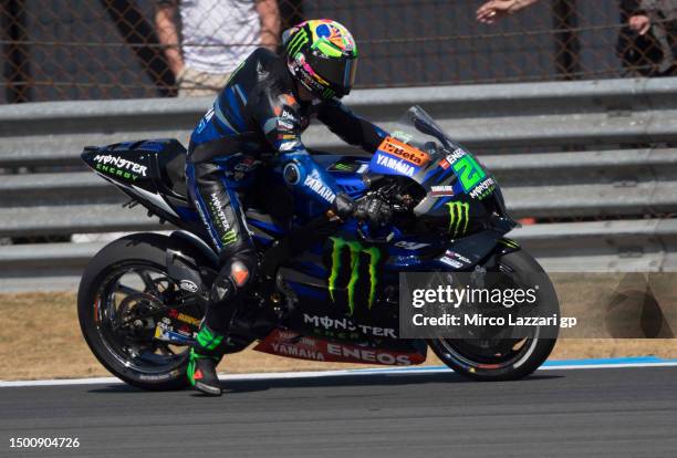 Franco Morbidelli of Italy and Monster Energy Yamaha MotoGP Team heads down a straight during the MotoGP of Netherlands - Free Practice at TT Circuit...