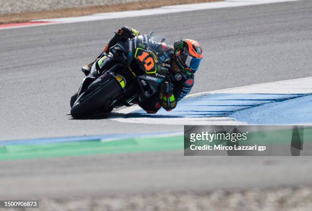 Luca Marini of Italy and Mooney VR46 Racing Team rounds the bend during the MotoGP of Netherlands - Free Practice at TT Circuit Assen on June 23,...