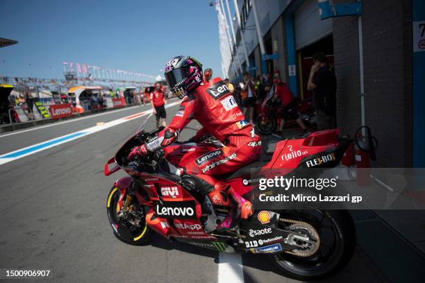 Enea Bastianini of Italy and Ducati Lenovo Team starts from box during the MotoGP of Netherlands - Free Practice at TT Circuit Assen on June 23, 2023...