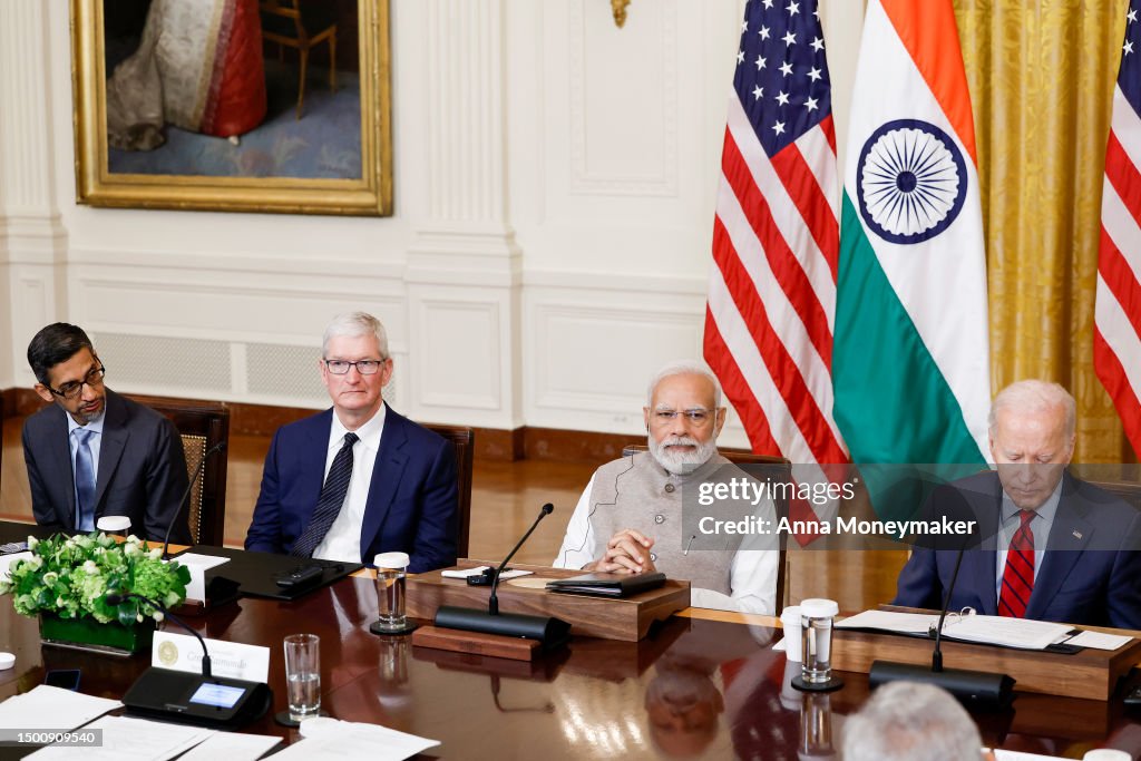 President Biden And Prime Minister Modi Of India Meet With American And Indian Business Leaders In The East Room Of White House