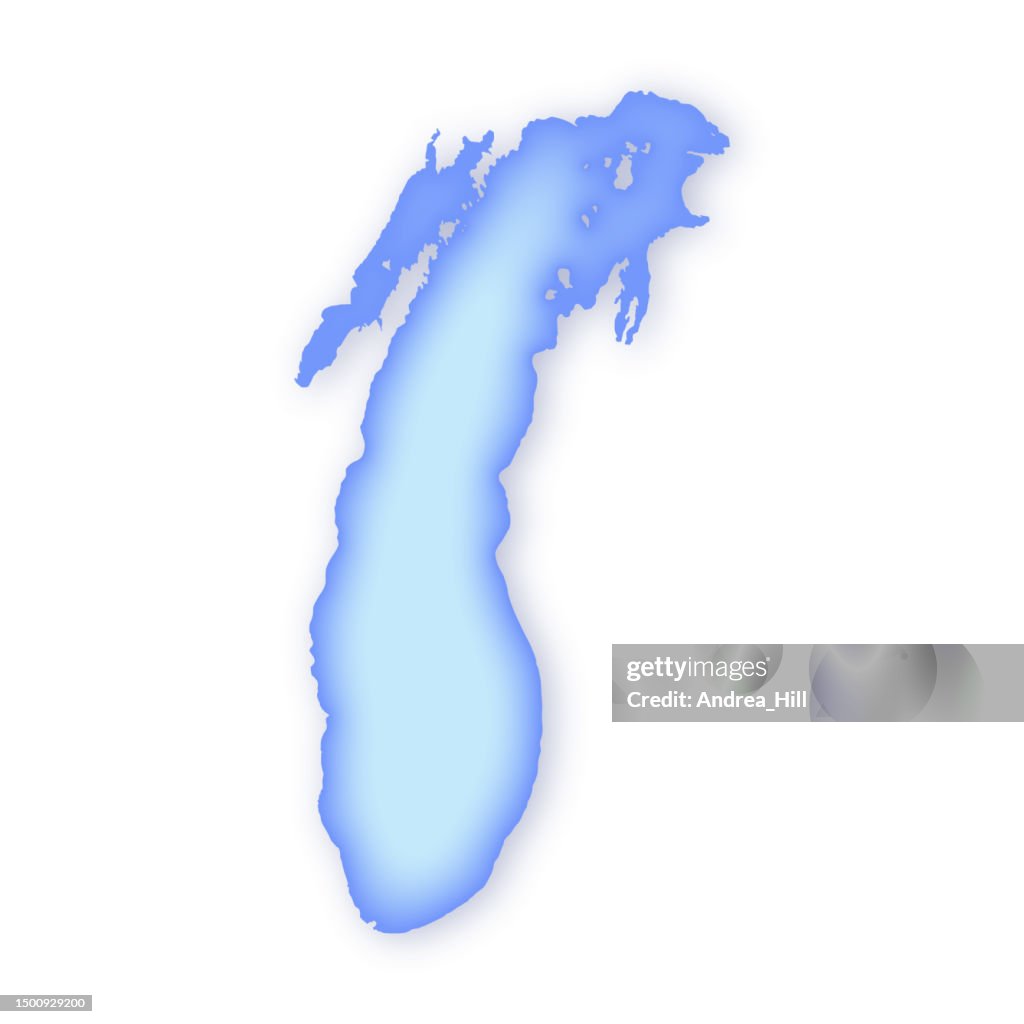 Lake Michigan Soft Blue Vector Map Illustration