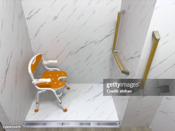 safety grab bars on the bathroom wall - security screen stock pictures, royalty-free photos & images